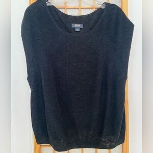 Anthropologie Maeve Black Scoop Neck Knit Sweater Short-sleeve
